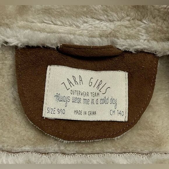 ZARA Asymmetrical Zip up Faux Sherling Vest, SIZE 9/10 - Picture 10 of 10